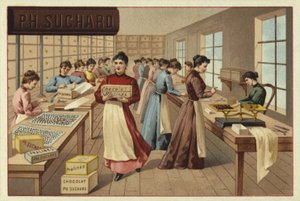 Empaque de chocolates en una fábrica de European School